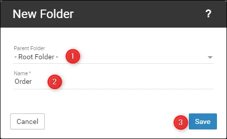 Borang folder baharu