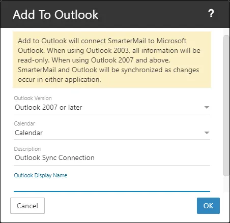 Outlook Display Name