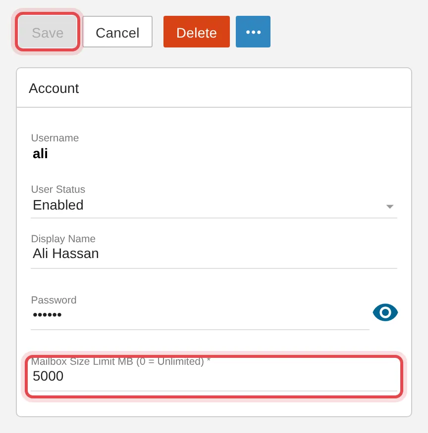 Ruangan Mailbox Size Limit