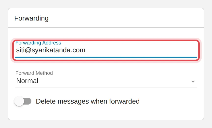 Forwarding Address